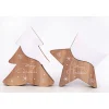 Hot * 2 Décorations De Noël Wooden Natural - Blanc