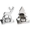 Flash Sale * 2 Photophores De Noël Design Metal Terre Sauvage - Argent