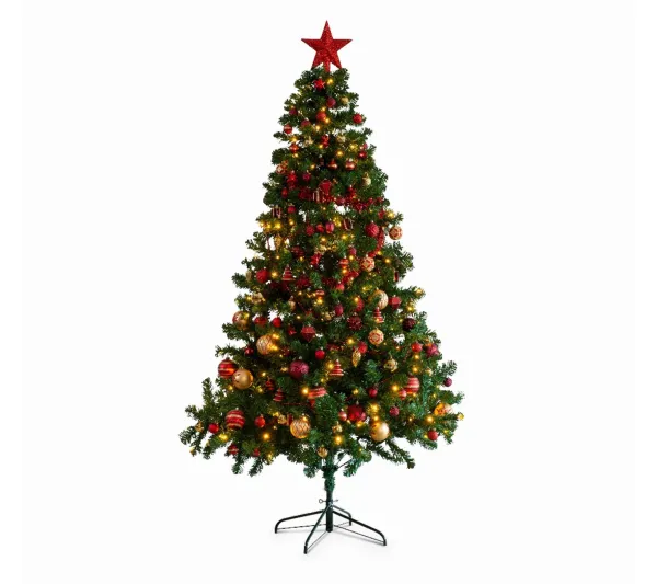 ALICE'S GARDEN Sapin Et Accessoire^Alice'S Garden Sapin De Noël Artificiel Avec Kit De Décoration - Toronto 210Cm - Vert Avec Décorations Rouge Et Or