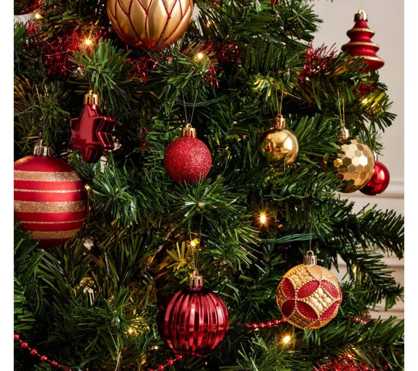 ALICE'S GARDEN Sapin Et Accessoire^Alice'S Garden Sapin De Noël Artificiel Avec Kit De Décoration - Toronto 210Cm - Vert Avec Décorations Rouge Et Or