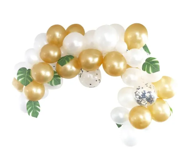 * Anniversaire Et Autres Fêtes^Arche Décorative "90 Ballons" 30Cm Blanc Et Or