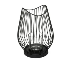 Discount ATMOSPHERA Bougeoir Photophore En Metal Filaire Noir D 17 X H 23,5 Cm