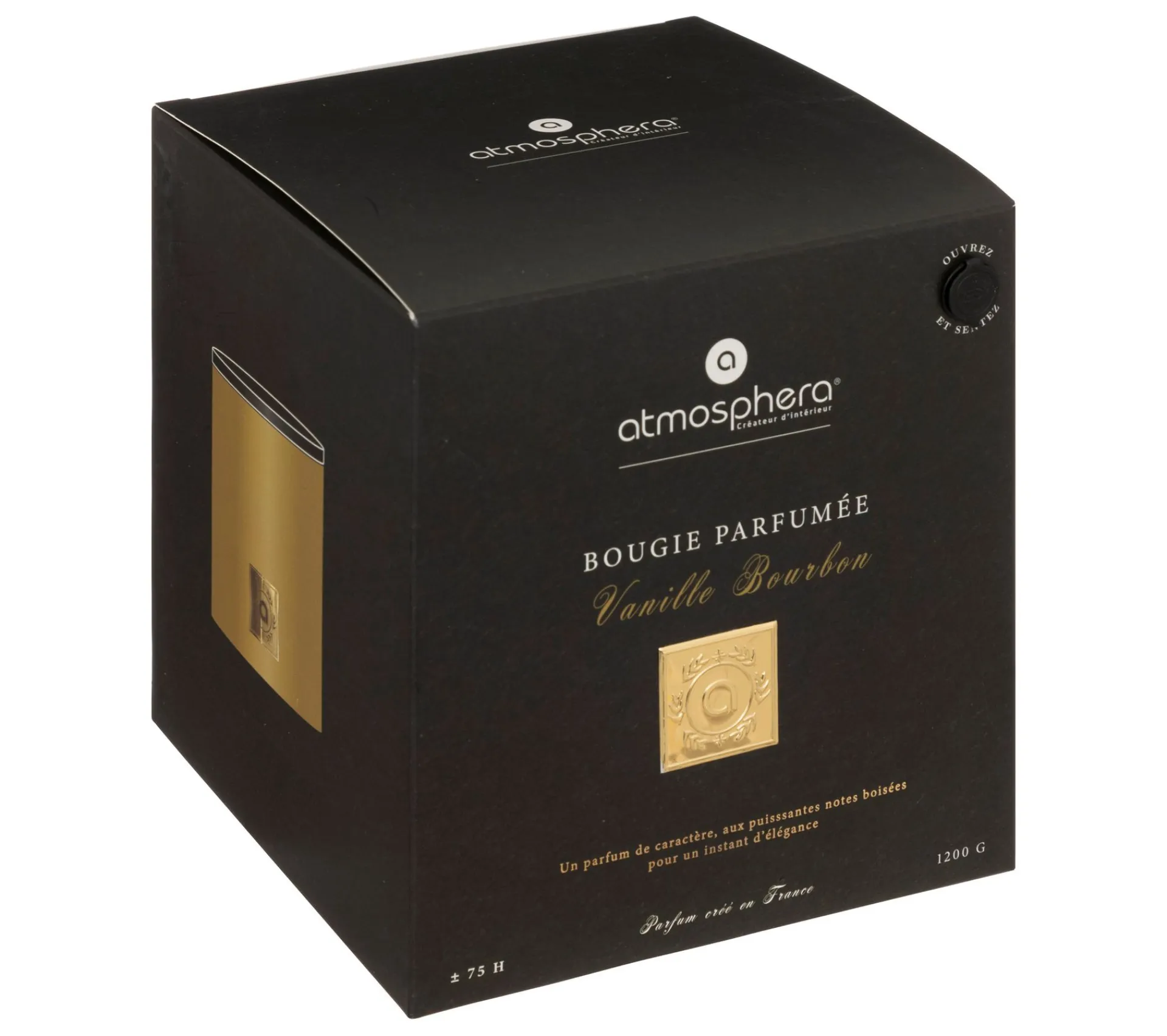 Outlet ATMOSPHERA Bougie Parfumee Vanille Bourbon Dans Pot En Verre Ocre 1200 G