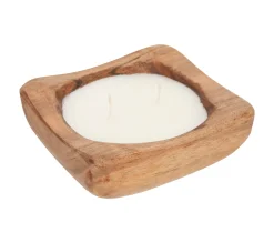 Hot ATMOSPHERA Bougie Parfumee Douceur De Lin 150 G Contenant En Bois De Manguier