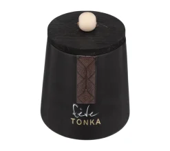 Store ATMOSPHERA Bougie Parfumee Dans Pot En Ceramique Noire Avec Couvercle 320 G
