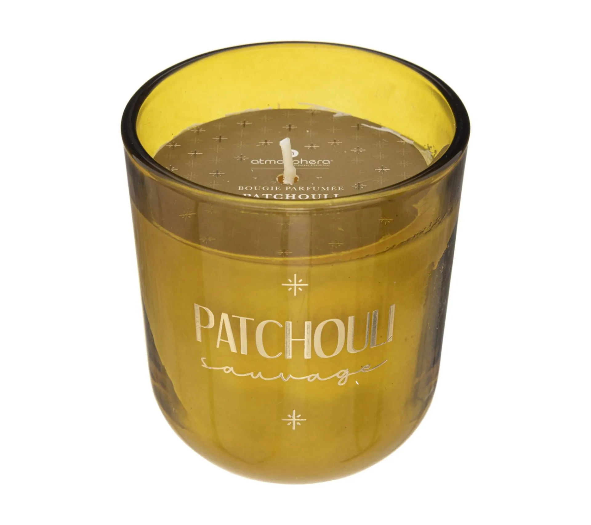 Fashion ATMOSPHERA Bougie Parfumee Night Patchouli 170 G Pot En Verre Jaune Moutarde