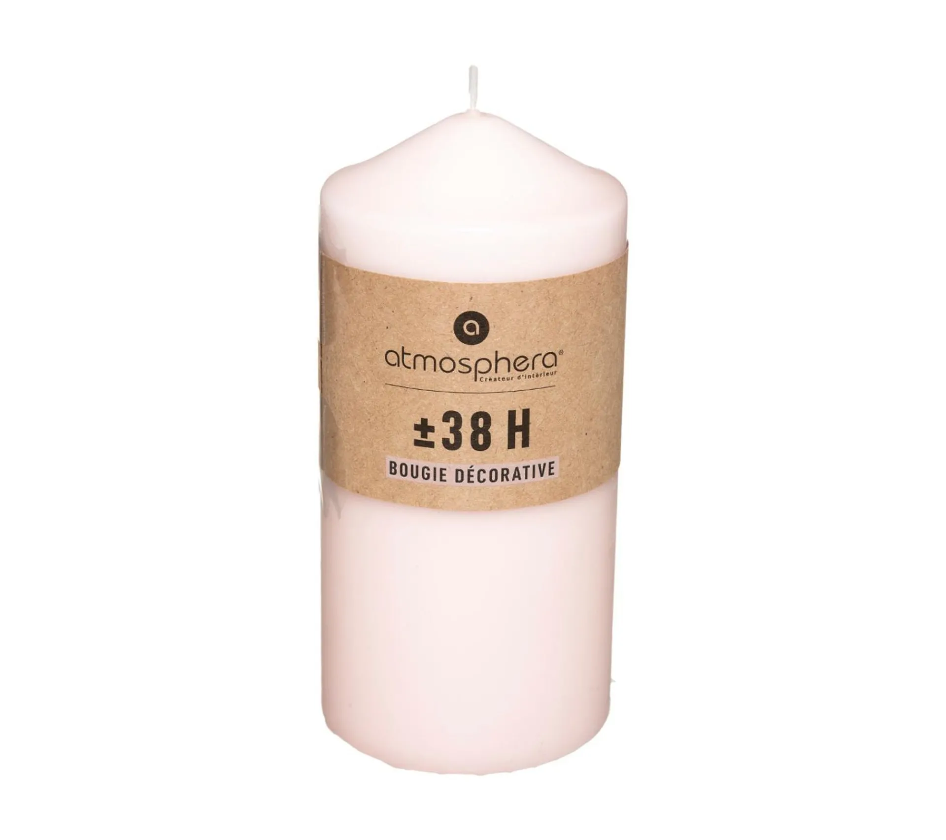 Fashion ATMOSPHERA Bougie Ronde Rose D 6.8 X H 14 Cm