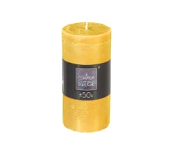 Online ATMOSPHERA Bougie Ronde Rustique Jaune H 14 Cm
