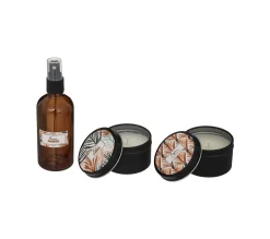 Best ATMOSPHERA Coffret Senteur Ambre Et Vanille Spray Parfum Et 2 Bougies Pot En Metal
