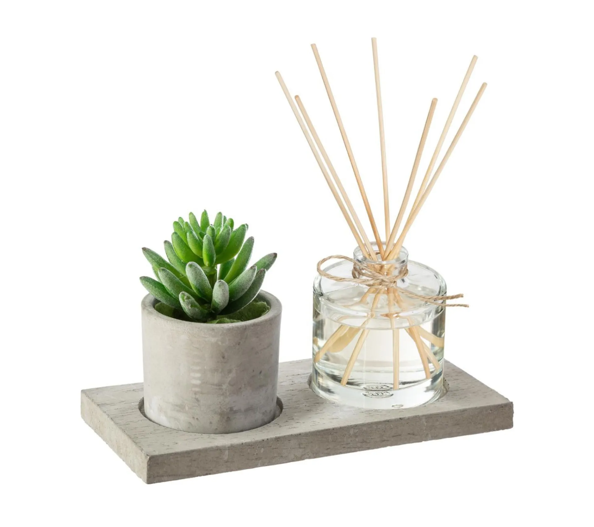 Fashion ATMOSPHERA Coffret Senteur Diffuseur De Parfum Et Plante Artificielle Parfumee Sur Plateau