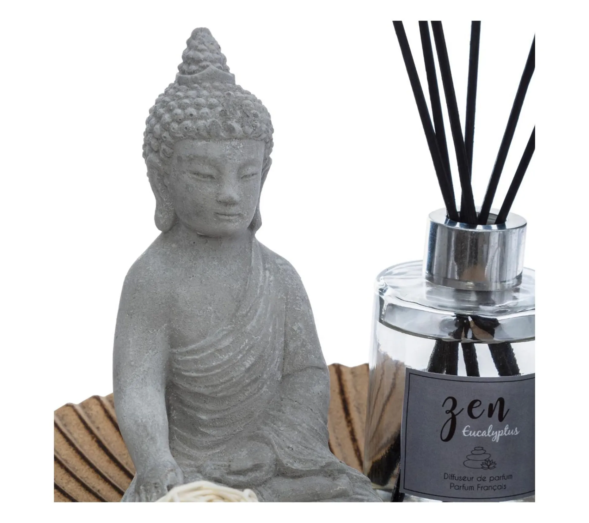 Clearance ATMOSPHERA Coffret Senteur Eucalyptus Plateau, Diffuseur, Bougie, Cactus Et Accessoires