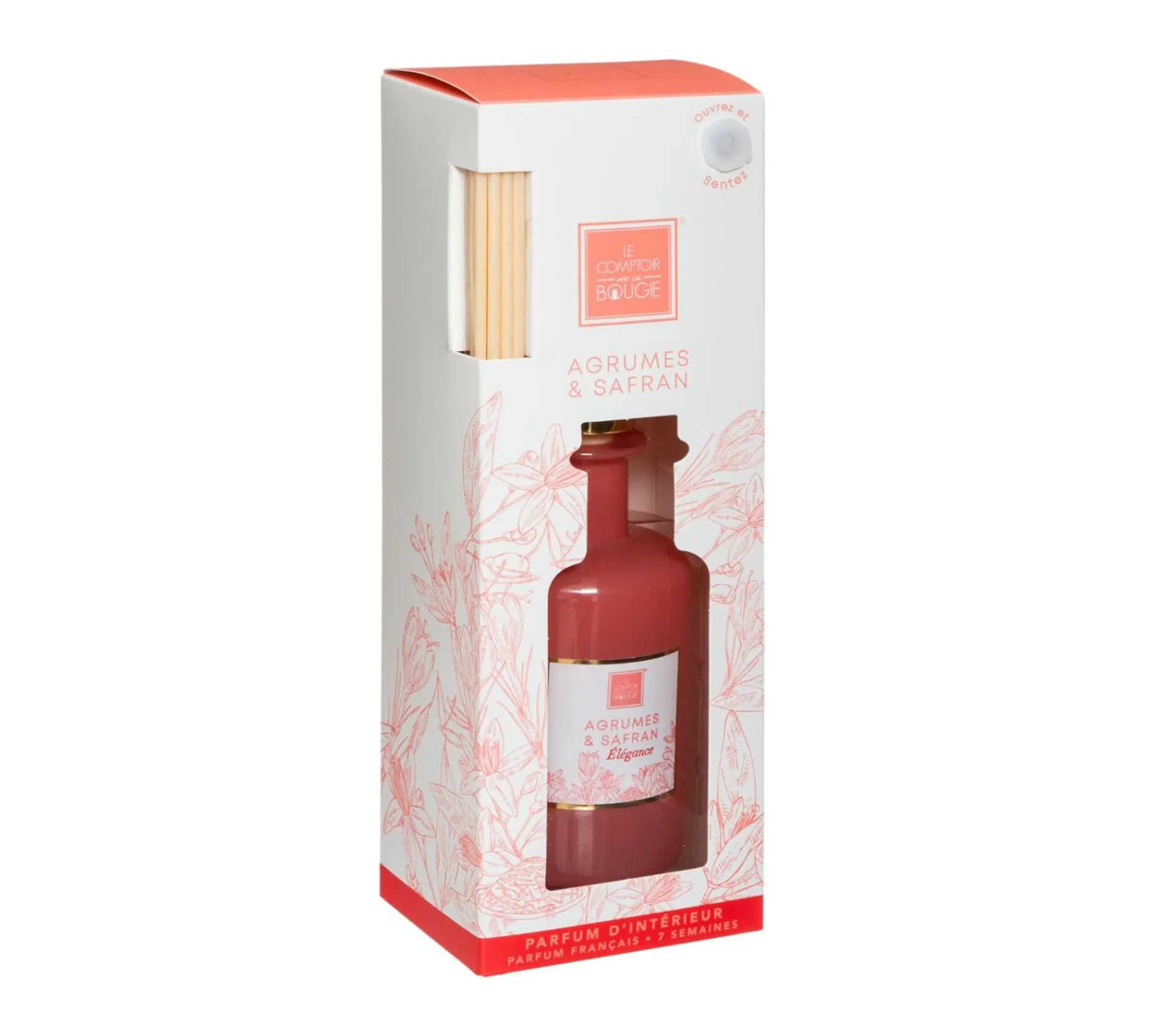 Shop ATMOSPHERA Diffuseur De Parfum Agrumes Et Safran 200 Ml Avec 8 Batonnets En Rotin