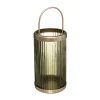 Shop ATMOSPHERA Lanterne En Verre Strie Et Metal Dore H 30 Cm