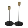 Online ATMOSPHERA Lot De 2 Bougeoirs Chandeliers En Metal Noir Et Dore