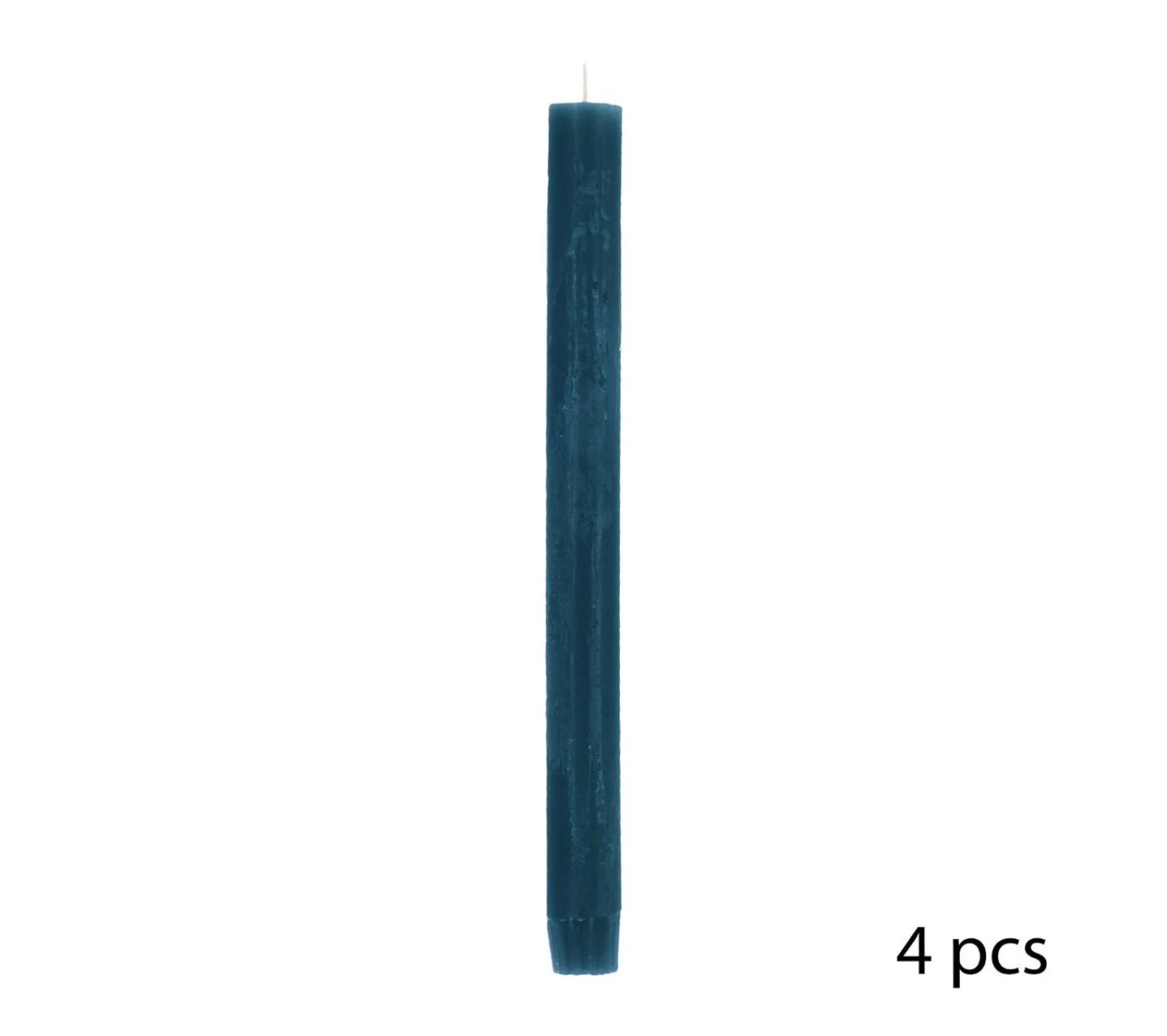 Shop ATMOSPHERA Lot De 4 Bougies Batons Rustique Bleu Canard H 24.5 Cm