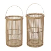Best ATMOSPHERA Lot De 2 Lanternes Photophore En Bambou Bougeoirs En Verre