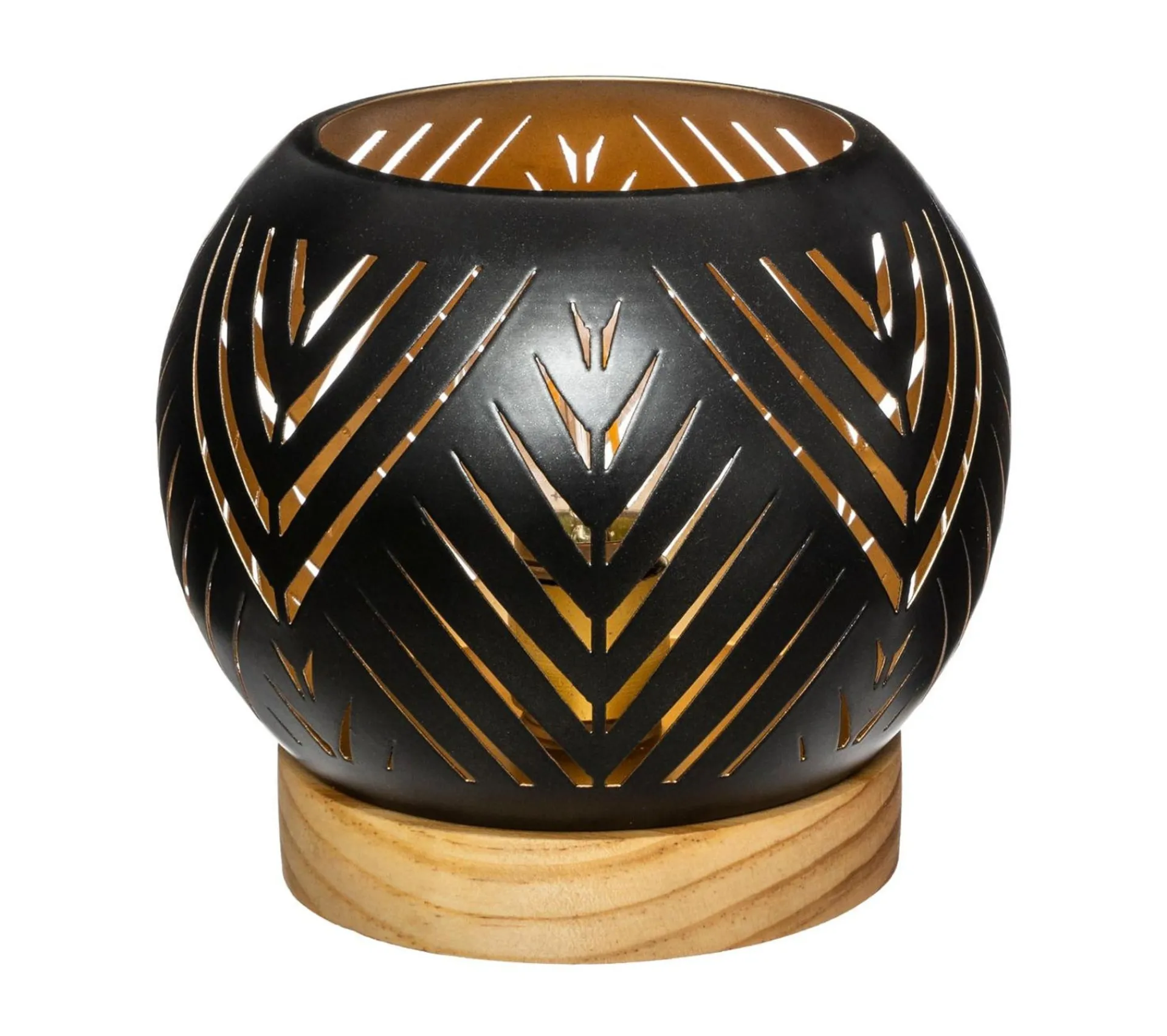 Fashion ATMOSPHERA Photophore Boule Led En Bois Et Metal