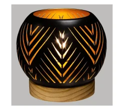 Fashion ATMOSPHERA Photophore Boule Led En Bois Et Metal