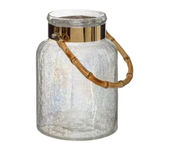 Shop ATMOSPHERA Photophore En Verre Et Bambou H 25 Cm