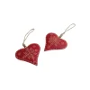 AUBRY GASPARD Guirlande Et Boule De Sapin^ Coeur A Suspendre En Metal Et Corde (Lot De 2) 12 Cm