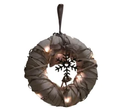 Cheap AUBRY GASPARD Couronne De Porte Lumineuse En Bois 25 X 7 Cm