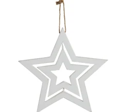 New AUBRY GASPARD Etoile En Bois Blanc A Suspendre Grand