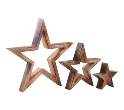 New AUBRY GASPARD Etoile Gigogne En Bois (Lot De 3)