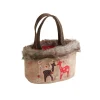 Cheap AUBRY GASPARD Petit Sac De Noël En Jute Motif Cerf