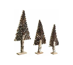 Clearance AUBRY GASPARD Sapin Décoratif En Bouleau Motif Chevron Grand Modele