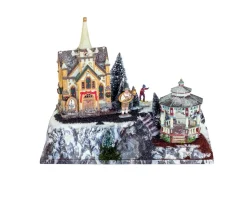 Outlet * Base De Village De Noël Couleur Mont-Blanc - 45 X 25 Cm - My Village