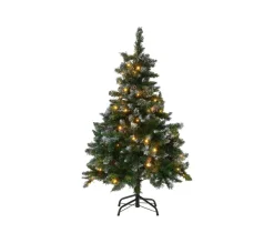 BELIANI Sapin Et Accessoire^ Sapin De Noël Artificiel Vert Pre-Illumine 120 Cm Palomar