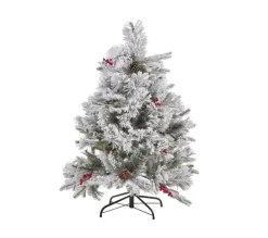 BELIANI Sapin Et Accessoire^ Sapin De Noël Artificiel Effet Neige 120 Cm Blanc Masala