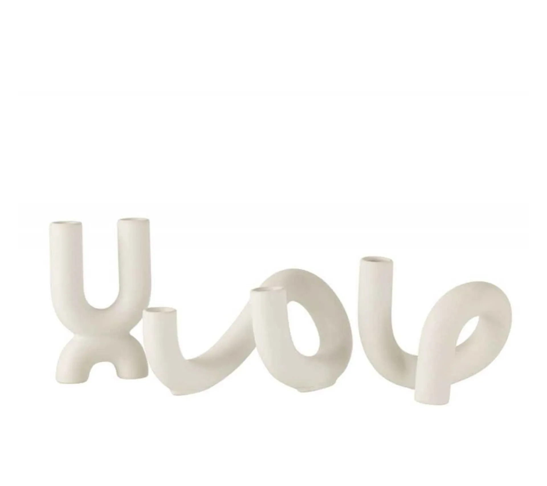 Cheap * Bougeoir 2 Bougies Déco "Torsion" 25Cm Blanc