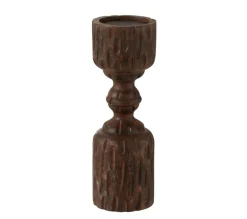 Hot * Bougeoir Déco En Bois "Pilier" 30Cm Marron