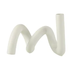 Outlet * Bougeoir Design Ceramique "Torsia" 25Cm Blanc