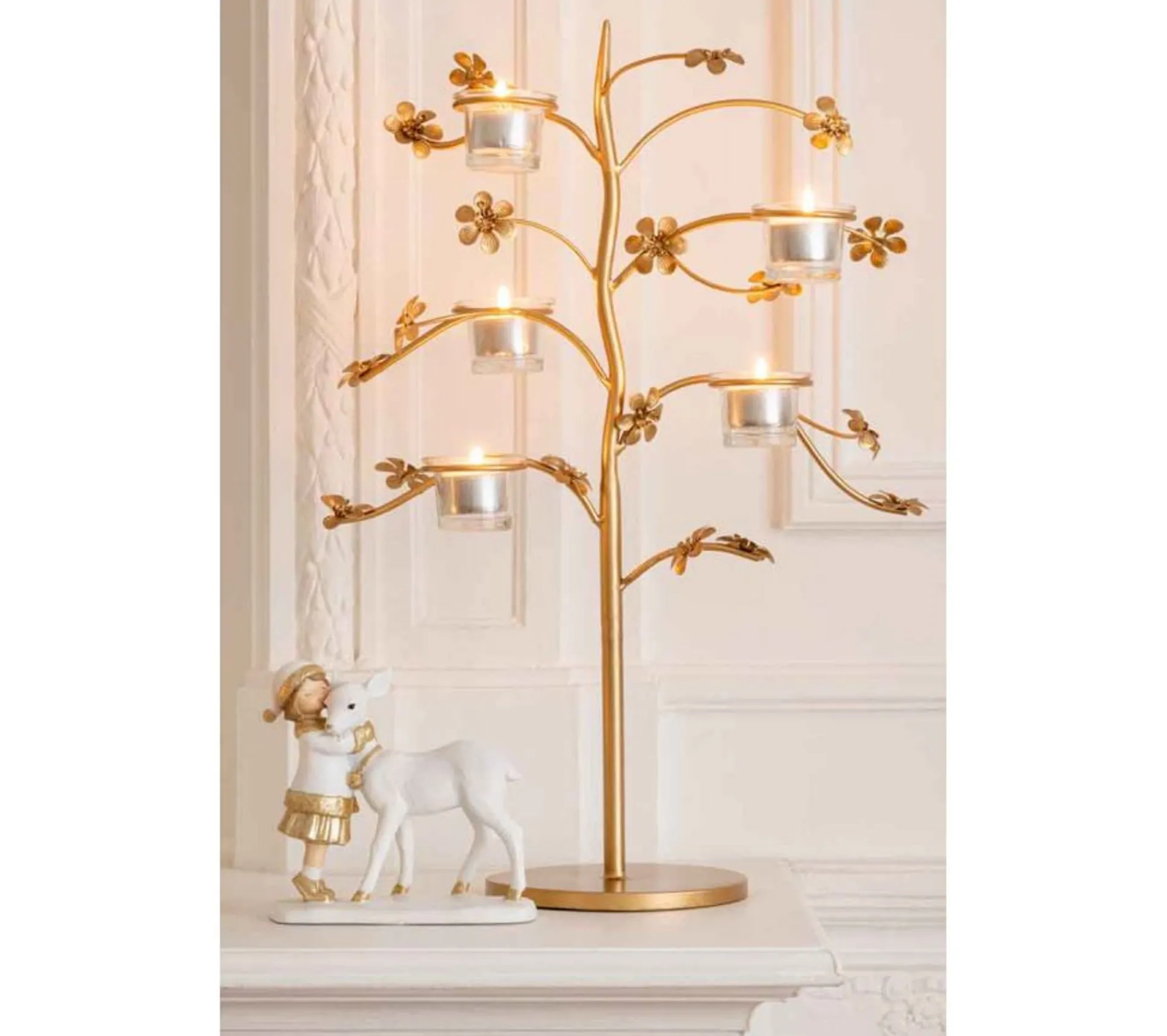 Online * Bougeoir Design En Metal "Curama" 54Cm Or