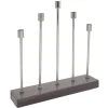 Discount * Bougeoir Design En Metal "Limo" 40Cm Gris Et Argent
