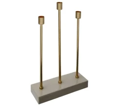 Flash Sale * Bougeoir Design En Metal "Isola" 39Cm Taupe Et Or