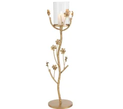 Flash Sale * Bougeoir Design En Metal "Curama" 67Cm Or