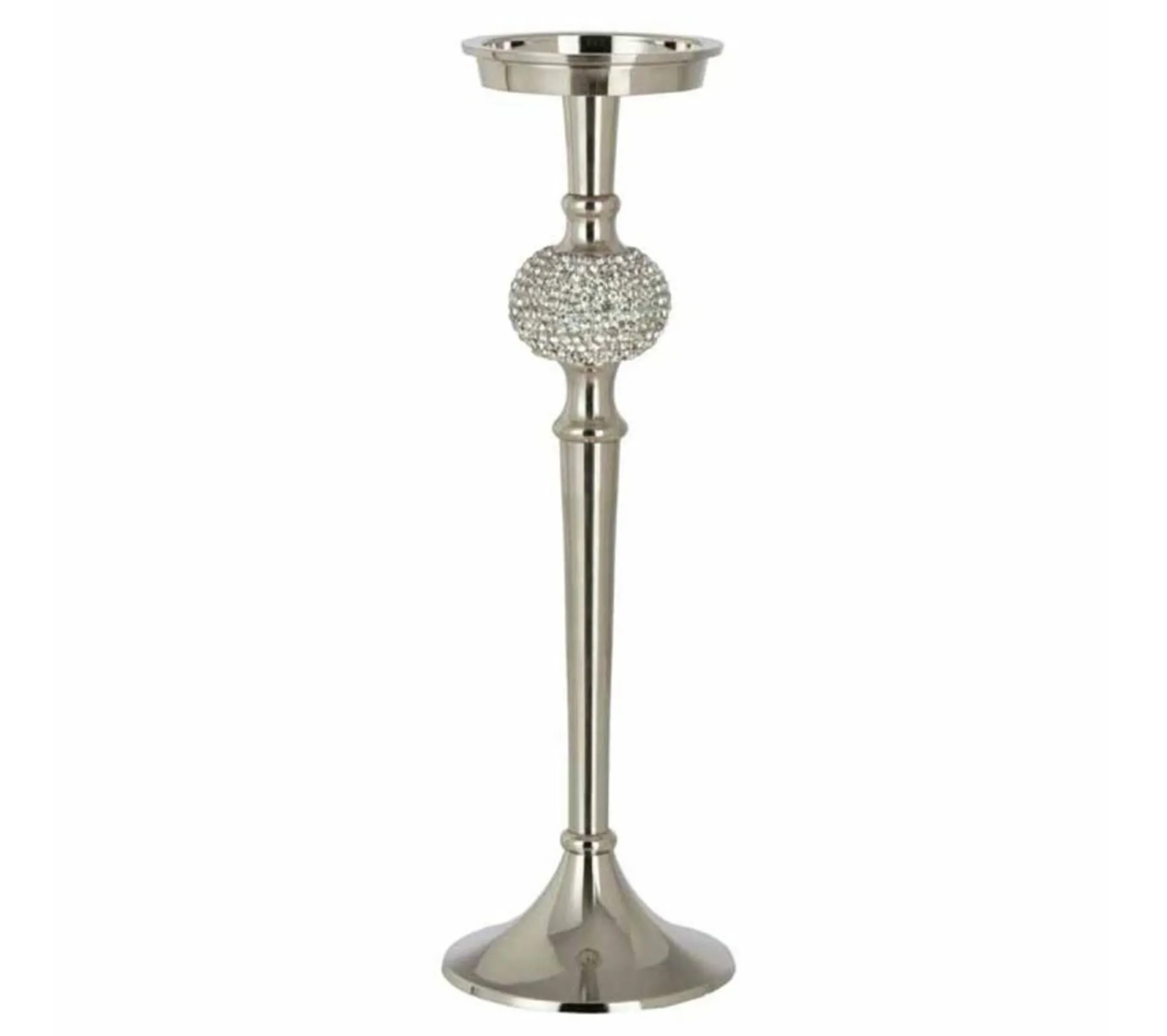 Sale * Bougeoir Design "Sphere Diamant" 36Cm Argent