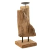 Best * Bougeoir En Bois "Tronc Teck" 35Cm Naturel