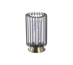 Outlet * Bougeoir Rond Déco "Malibu" 40Cm Noir Et Or
