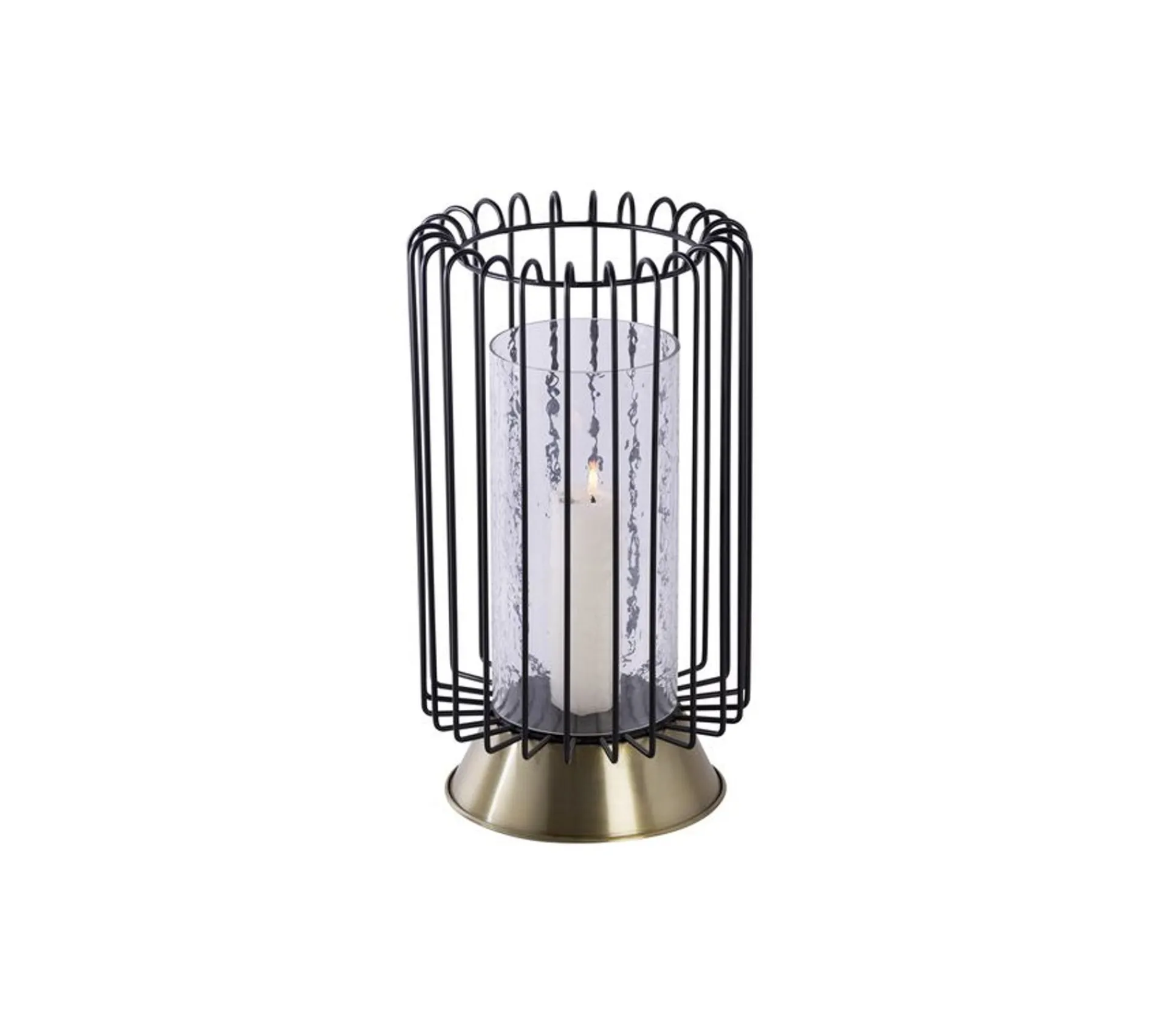 Outlet * Bougeoir Rond Déco "Malibu" 40Cm Noir Et Or