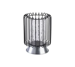 Cheap * Bougeoir Rond Déco "Malibu" 31Cm Noir Et Argent