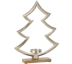 Discount * Bougeoir Sur Pied Déco "Sapin" 40Cm Argent