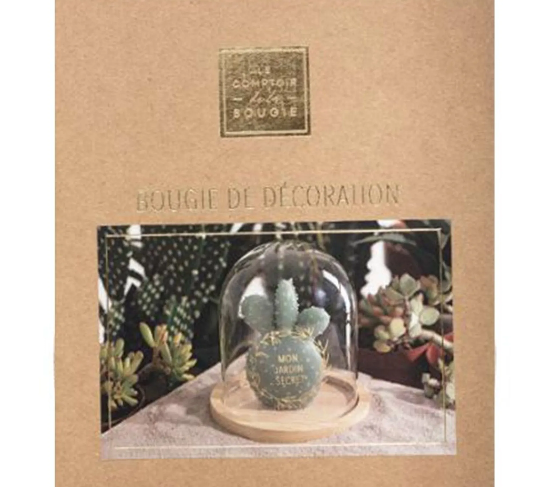 New * Bougie Avec Cloche En Verre "Jardin" 145G Vert