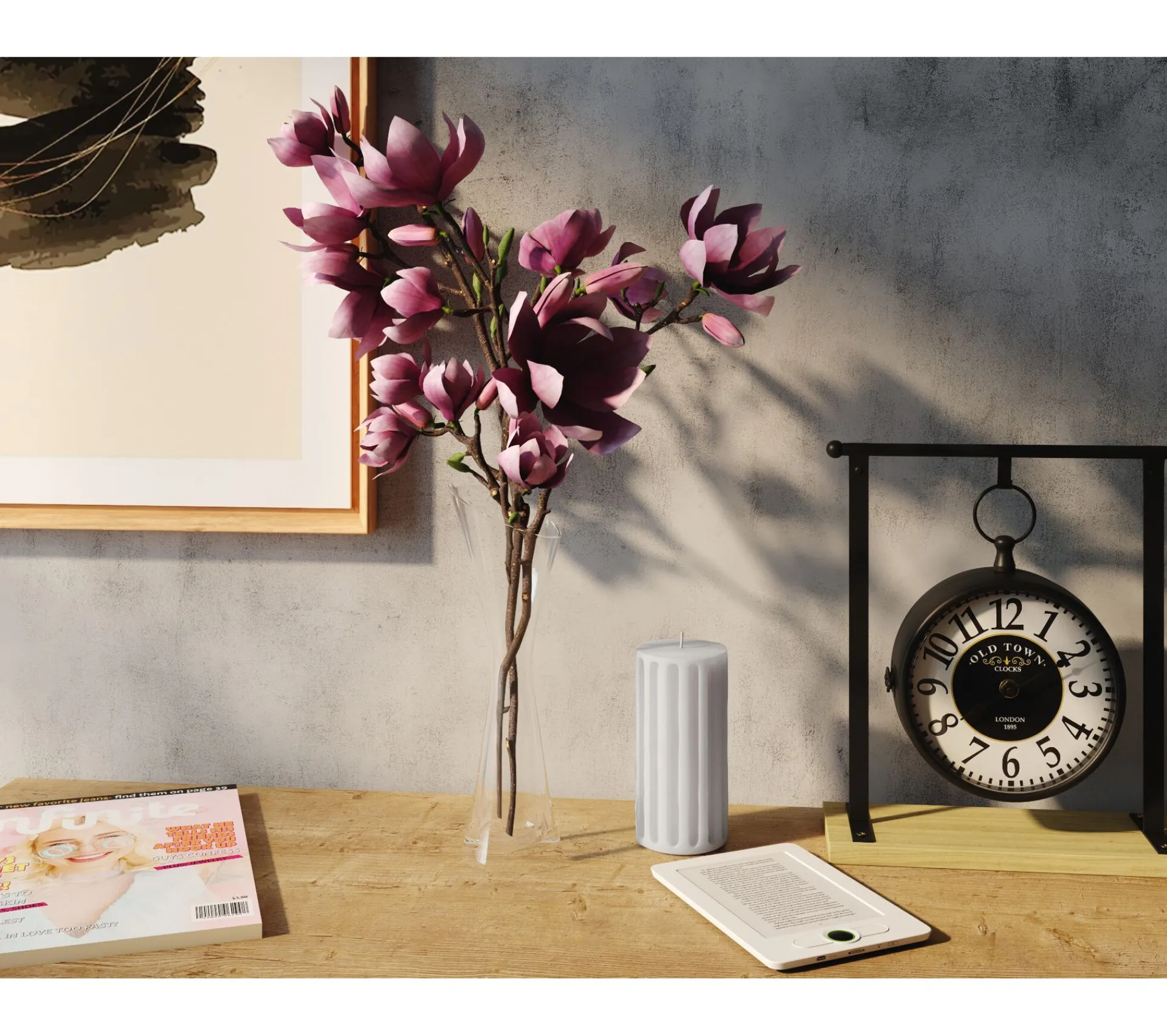 Store * Bougie Colonne H. 15 Cm Urania Violet