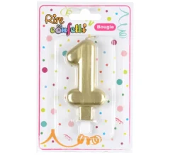 * Anniversaire Et Autres Fêtes^Bougie D'Anniversaire "Chiffre 1" 7Cm Or
