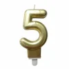 * Anniversaire Et Autres Fêtes^Bougie D'Anniversaire "Chiffre 5" 7Cm Or