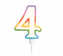 * Anniversaire Et Autres Fêtes^Bougie D'Anniversaire "Chiffre 4" 10Cm Multicolore